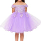 Off the Shoulder Floral Lace Tulle Girl Party Dress by Cinderella Couture USA AS9085
