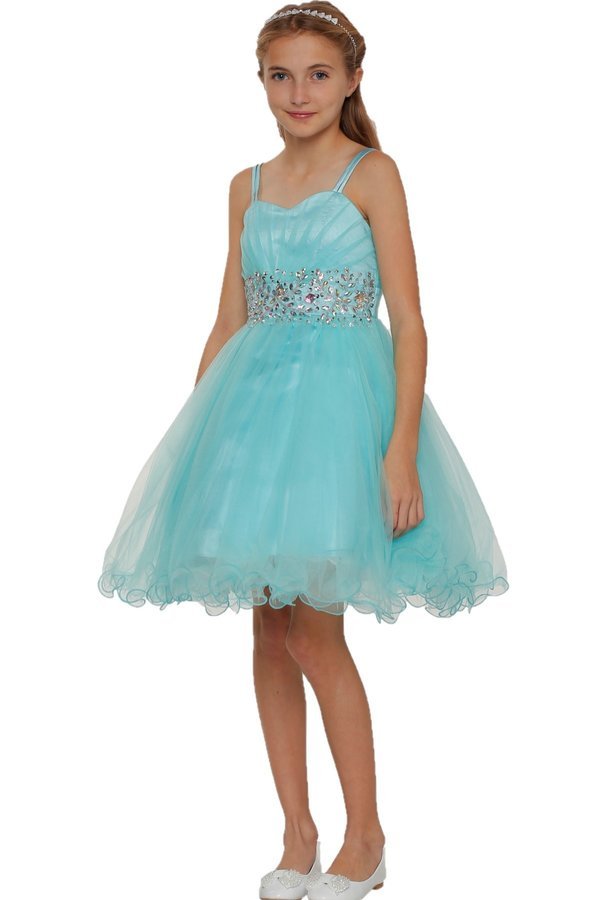 Beaded Tulle Girl Party Dress by Cinderella Couture USA AS65008