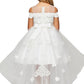Off the Shoulder Floral Sequin Pearl Beads Girl Tulle Party Dress by Cinderella Couture USA 9119