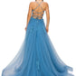 Dusty-Blue Lace Tulle Gown by Cinderella Couture USA AS8031J-DBlue-Q - Special Occasion/Curves
