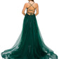 Emerald Lace Applique Tulle A-Line Gown by Cinderella Couture USA AS8031J-HGreen - Special Occasion/Curves