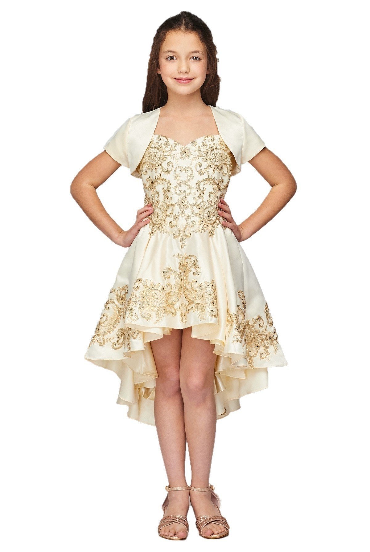 Lace Corset Satin Tulle Girl Mini Quince by Cinderella Couture USA AS8008