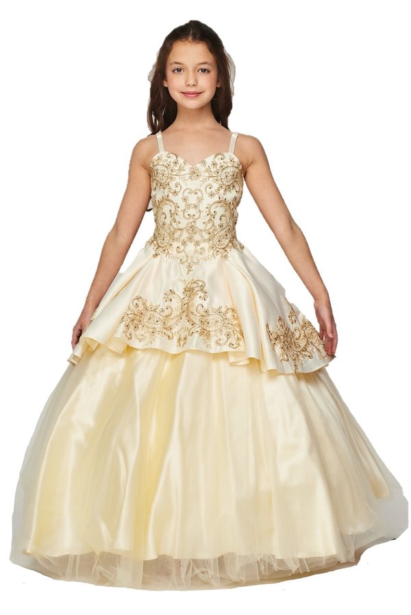Lace Corset Satin Tulle Girl Mini Quince by Cinderella Couture USA AS8008