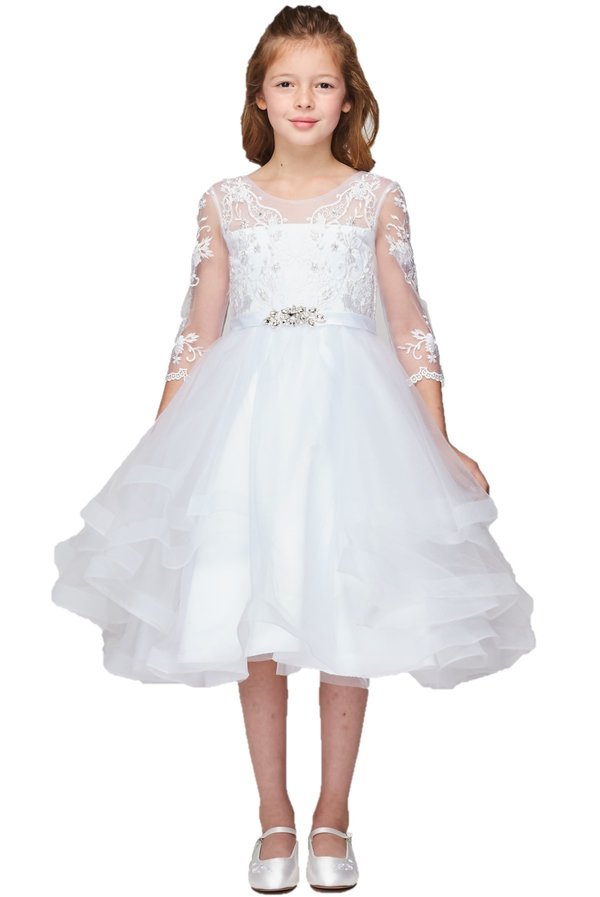 Satin Soft Tulle Flower Girl Dress by Cinderella Couture USA AS5075