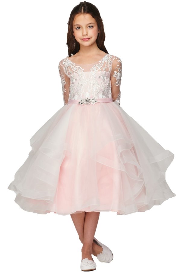 Satin Soft Tulle Flower Girl Dress by Cinderella Couture USA AS5075