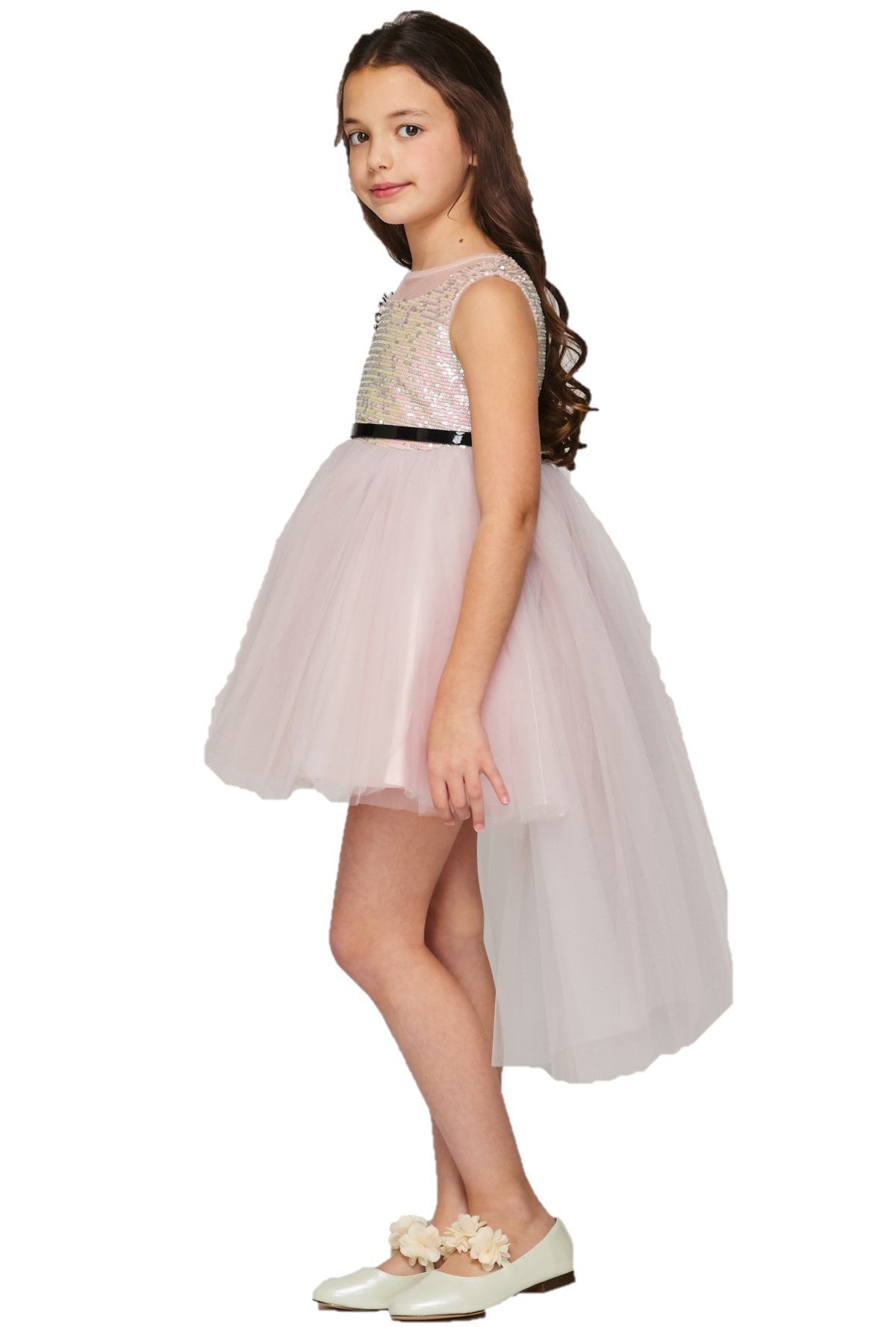 Sequin Tulle Girl Party Dress by Cinderella Couture USA AS5098