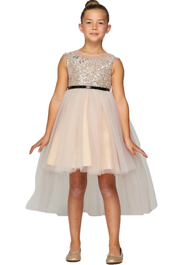 Sequin Tulle Girl Party Dress by Cinderella Couture USA AS5098
