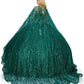 Off the Shoulder Floral Tulle Lace Quinceanera Dress by Cinderella Couture USA AS4201HG