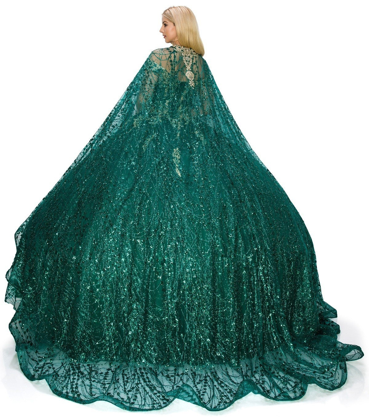 Off the Shoulder Floral Tulle Lace Quinceanera Dress by Cinderella Couture USA AS4201HG