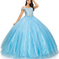 Off the Shoulder Lace Tulle Quinceanera Dress by Cinderella Couture USA AS8028J_BLUE