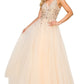 Champagne Sequins Lace Tulle A-line Gown by Cinderella Couture USA AS8034J - Special Occasion/Curves