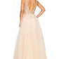 Champagne Sequins Lace Tulle A-line Gown by Cinderella Couture USA AS8034J - Special Occasion/Curves