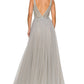 Silver Sequins Lace Tulle A-line Gown by Cinderella Couture USA AS8034J-SIL - Special Occasion/Curves