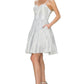 Shinny Metallic Party Short Dress by Cinderella Couture USA AS8011J-SILVER