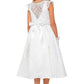 Cap Lace Sleeve Satin Girl Communion Dress by Cinderella Couture USA AS2009