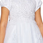 Floral Lace Cap Sleeves Tulle Flower Girl Dress by Cinderella Couture USA AS2011