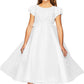 Puff Sleeve Floral Pearl Bead Lace Tulle Flower Girl Dress by Cinderella Couture USA AS2012
