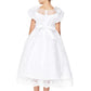 Puff Sleeve Lace Satin Girl Flower Girl Dress by Cinderella Couture USA AS2904