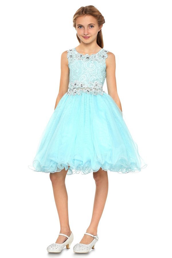 Rhinestone Lace Tulle Girl Party Dress by Cinderella Couture USA AS5010