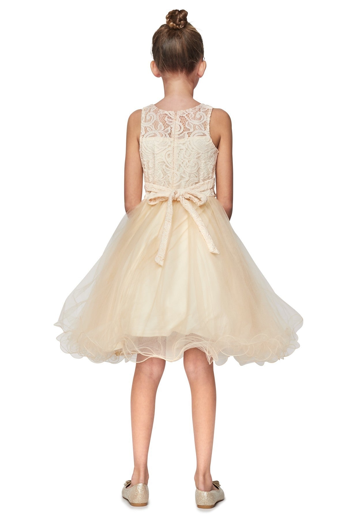 Rhinestone Lace Tulle Girl Party Dress by Cinderella Couture USA AS5010