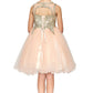 Gold Lace Rhinestone Tulle Girl Party Dress by Cinderella Couture USA AS5017