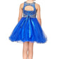 Halter Rhinestone Tulle Party Dress by Cinderella Couture USA AS5022