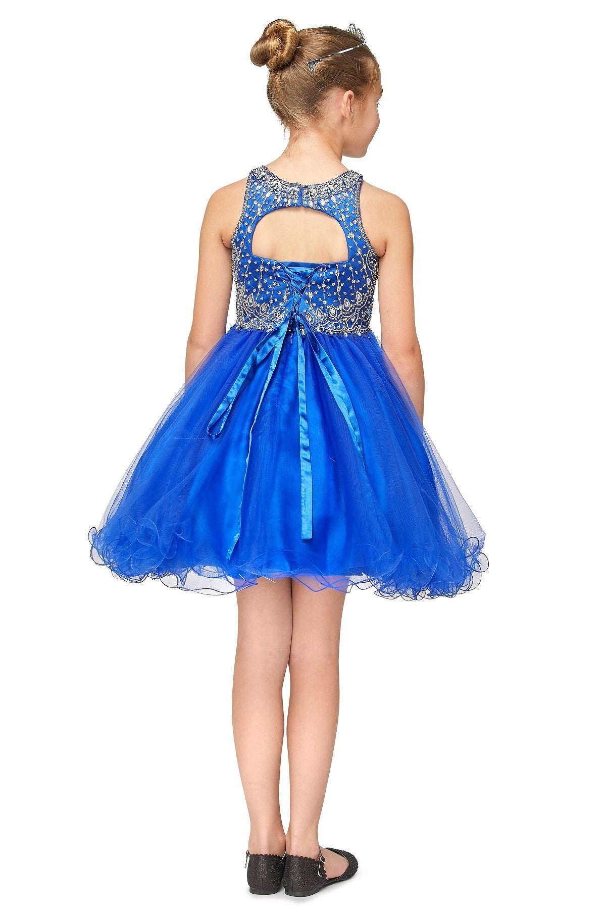 Halter Rhinestone Tulle Party Dress by Cinderella Couture USA AS5022