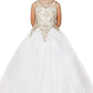 Floral Lace Rhinestone Tulle Girl Mini Quince by Cinderella Couture USA AS5041