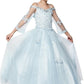 Long Sleeve Tulle Satin Girl Mini Quince by Cinderella Couture USA AS8002