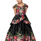 Off the Shoulder Floral Satin Girl Mini Quince by Cinderella Couture USA AS8006