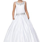 Beaded Bodice and Waist & Pleated Skirt Satin Girl Mini Quince by Cinderella Couture USA AS5047