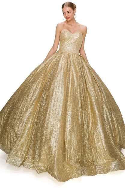 Cinderella Couture USA AS8010J-CH Shiny Quinceanera Dress