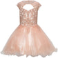 Halter Lace Stone Tulle Party Dress by Cinderella Couture USA 5083