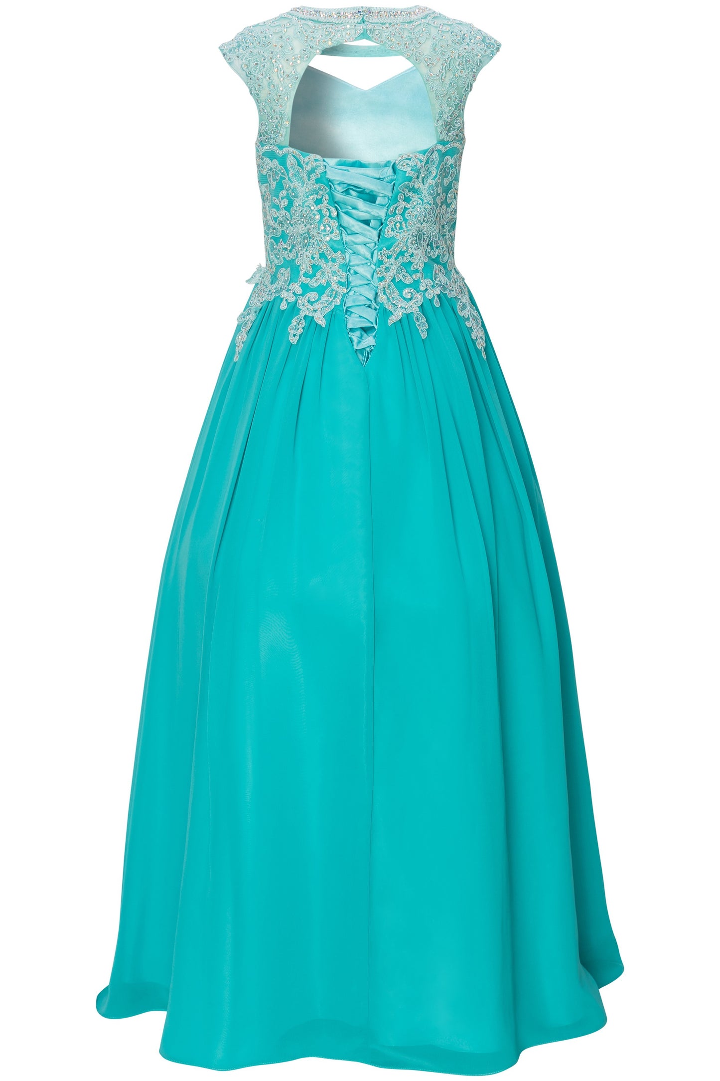 Halter Stone Lace Chiffon Party Dress by Cinderella Couture USA 5084