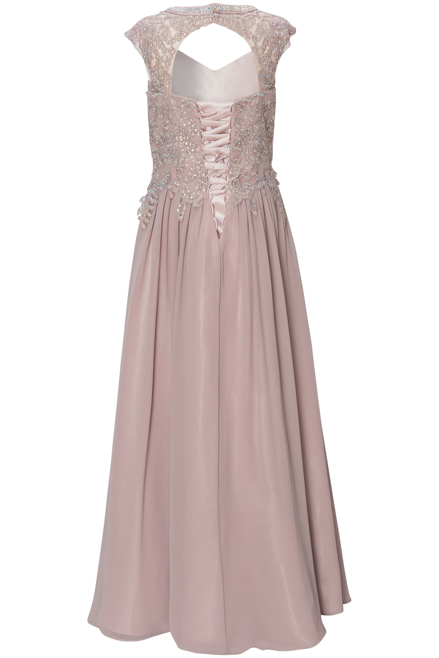 Halter Stone Lace Chiffon Party Dress by Cinderella Couture USA 5084