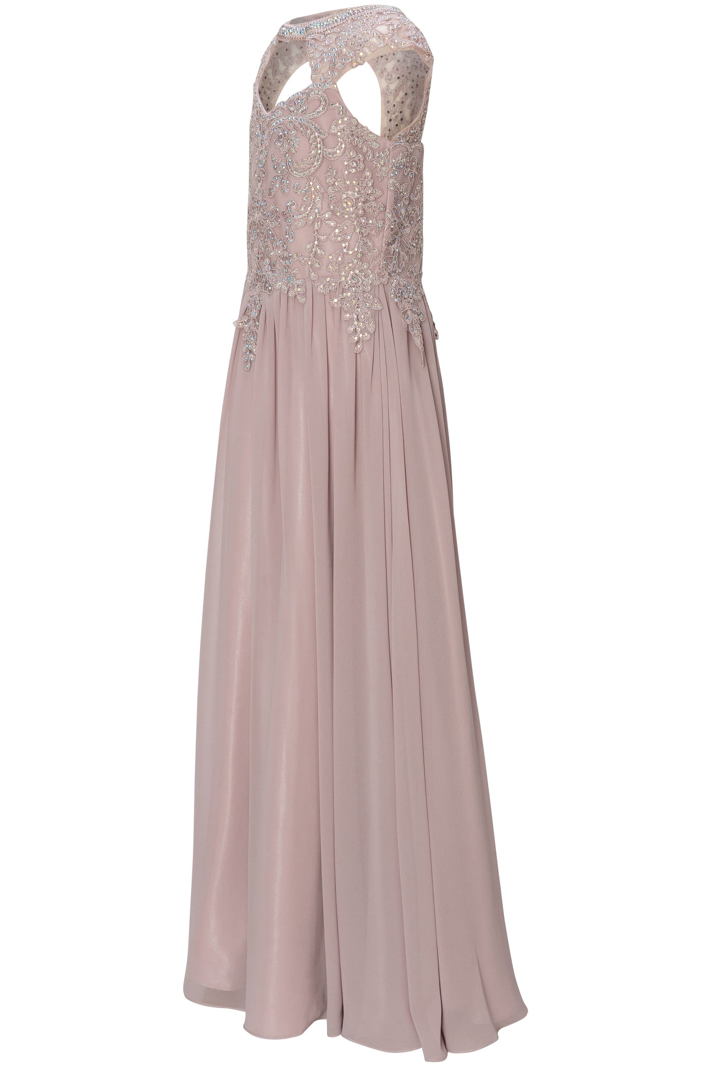 Halter Stone Lace Chiffon Party Dress by Cinderella Couture USA 5084