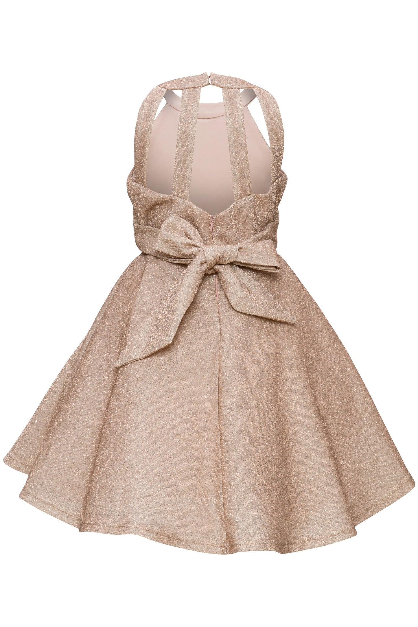 Metallic Rhinestone Halter Party Dress by Cinderella Couture USA 5085