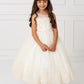 Champagne Girl Dress with Illusion Neckline Bodice - AS5801