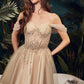 Off The Shoulder A-Line Short Dress by Ladivine CD0211