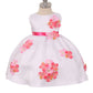 Coral Baby Shantung Flower Party Dress-AS219F