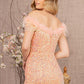 Coral_3 Sequin Off Shoulder Mermaid Slit Gown GL3164 - Women Formal Dress - Special Occasion-Curves