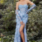 Dusty-blue Corset Mermaid Slit Gown A1117 - Special Occasion