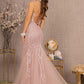 Dusty Rose_1 Sequin Bead Lace-Up Back Trumpet Women Formal Dress - GL3121 - Special Occasion-Curves
