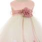 Dusty Rose_2 Baby Satin with Organza Party Dress-AS195B