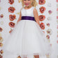 Eggplant Girl Dress - Ivory Satin Sash Bow Girl Dress - AS411 Kids Dream