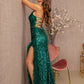 Emerald Green_1 Illusion Sweetheart Mermaid Slit Women Formal Dress - GL3143 - Special Occasion-Curves