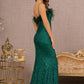 Emerald Green_1 Sequin Sweetheart Neckline Mermaid Slit Gown GL3113 - Women Formal Dress- Special Occasion-Curves