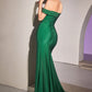 Emerald_1 Off Soulder Corset Slit Gown with Stone CA106 - Women Evening Formal Gown - Special Occasion