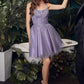 English-violet Glitter Tulle Short Dress CD0212 - Cocktail Dress - Special Occasion