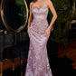 English-violet Strapless Fitted Mermaid Gown J834 - Women Evening Formal Gown - Special Occasion-Curves